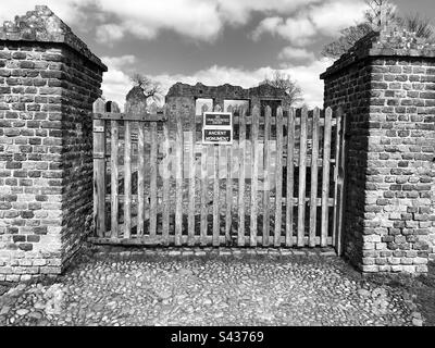 Ingresso alle rovine della Lady Jane Greys House Foto Stock