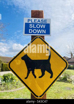 Segnale di incrocio dei gatti. Foto Stock