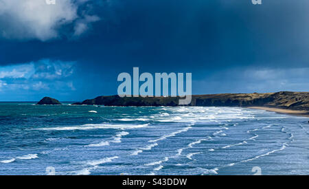 Perranporth Beach, Perranporth, Cornovaglia, Regno Unito - Aprile 2023 Foto Stock