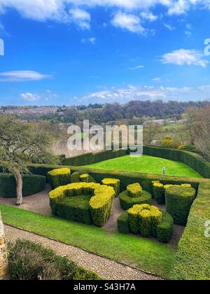 I giardini del pozzetto al Castello di Richmond Foto Stock