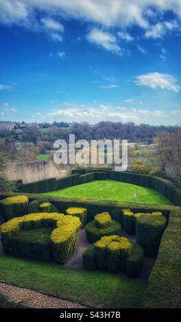 Il giardino del cockpit al castello di Richmond Foto Stock