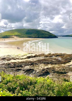 Daymer Bay sulla spettacolare costa atlantica della Cornovaglia settentrionale. Foto Stock