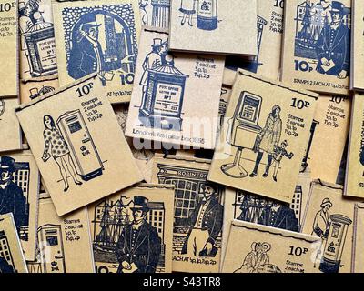 Vintage timbro libretti immagine editoriale Foto Stock