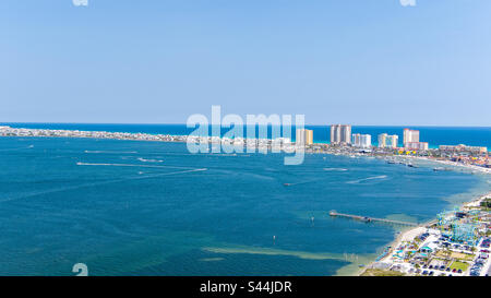 Veduta aerea della spiaggia di Pensacola, Florida Foto Stock