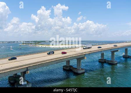 Ponte di Perdido Pass a Orange Beach, Alabama Foto Stock