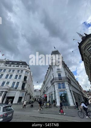 Splendidi edifici antichi nel centro di Copenaghen, Danimarca. Foto Stock