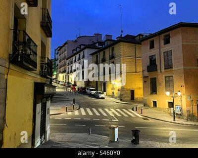 Quartiere Austrias, Vista notte. Madrid, Spagna. Foto Stock