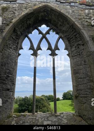 Castello di Oystermouth, Mumbles, Swansea, galles Foto Stock