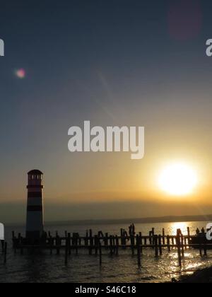 Tramonto a Podersdorf! Austria! Foto Stock