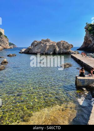 Molo ovest e porto, Dubrovnik, utilizzato per le riprese del Trono di Spade. Foto Stock