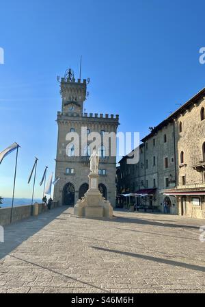 Pallazo Publicca della Republicca di San Marino in Piazza della libertà Foto Stock