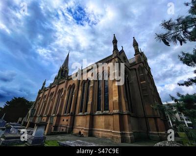 St Margaret di Antioch Church a Lee, Londra. Prospettiva dal retro - costruita tra il 1839 e il 1841, dall'architetto vittoriano John Brown Foto Stock