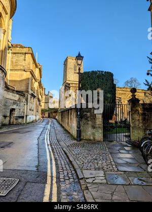 St Peter's ad est su Queens Lane Oxford Regno Unito, chiesa convertita, ora una biblioteca per il St Edmund Hall College Foto Stock