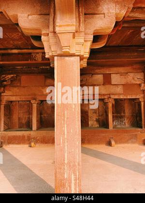 Architettura, disegni del palazzo moghul che mostrano modelli e dettagli del sito patrimonio dell'umanità dell'UNESCO a Fatehpur Sikri in India Foto Stock