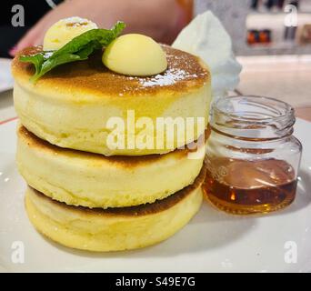 Pancake americani spessi. Foto Stock