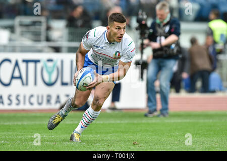 Roma, Italia. 16 Mar, 2019. Tommaso Allan dell Italia durante il 2019 Sei Nazioni match tra Italia e Francia presso lo Stadio Olimpico di Roma, Italia il 16 marzo 2019. Foto di Giuseppe mafia. Credit: UK Sports Pics Ltd/Alamy Live News Foto Stock