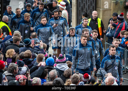 Stadio di Twickenham, Londra, Regno Unito. 16 Mar, 2019. Guinness Sei Nazioni di rugby, tra Inghilterra e Scozia; la Scozia squadra arriverà a Twickenham Credito: Azione Sport Plus/Alamy Live News Foto Stock