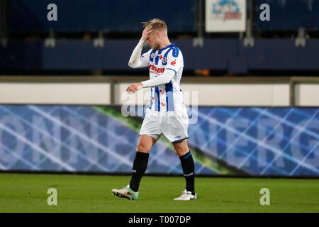 HEERENVEEN, calcio, 16-03-2019, Abe Lenstra stadium, stagione 2018 / 2019, olandese Eredivisie, SC Heerenveen player Doke Schmidt deluso durante il match SC Heerenveen - de Graafschap. Foto Stock