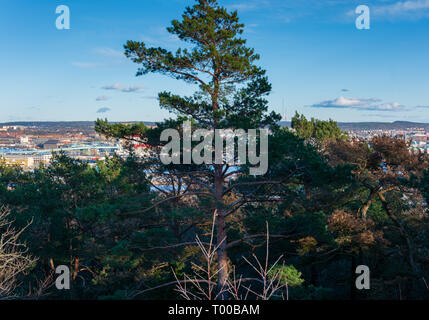 Una prospettiva aerea della città di Göteborg dalla cima della collina ramberget svezia Foto Stock