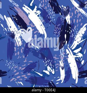 Militari di camuffamento di texture con alberi, rami, erba e acquerello macchie Illustrazione Vettoriale