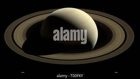 Pianeta Saturno prese dalla Cassini-Huygens sonda spaziale - La CASSINI-HUYGENS mission, comunemente chiamato Cassini, è stata una collaborazione tra la NASA, l'Agenzia spaziale europea e l'Agenzia Spaziale Italiana per inviare una sonda per lo studio di Saturno e del suo sistema, compresi i suoi anelli e satelliti naturali Foto Stock