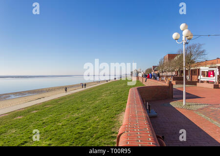 Sudstrand lungomare e la spiaggia di Wilhelmshaven, Germania Foto Stock