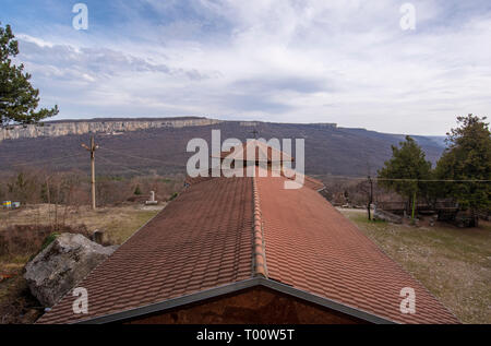 Dipinti medioevali bulgari ortodossi monastero della Santa Trasfigurazione di Dio vicino a Veliko Tarnovo regione, Bulgaria. Chiesa. Un monumento della cultura Foto Stock