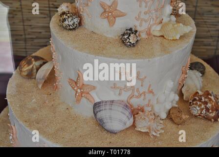 Tre-layer cake, ispirati dal tema oceanico Foto Stock