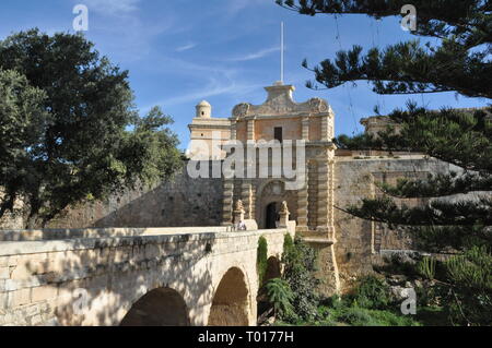 Cancello di Mdina Foto Stock