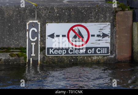 Canal lock cill sul canale di Forth e Clyde Foto Stock