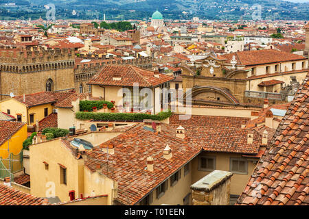 Sinagoga Comunità Ebraica visto da Palazzo Vecchio a Firenze, Toscana, Italia. Foto Stock