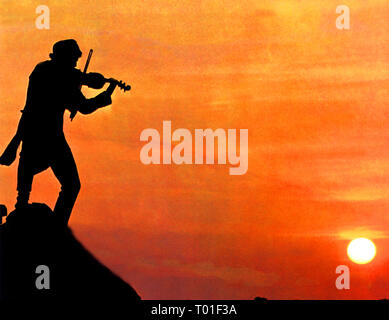 Scena al tramonto, il violinista sul tetto, 1971 Foto Stock