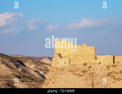 Kerak castello presso sunrise, Al-Karak, Karak Governatorato, Giordania Foto Stock