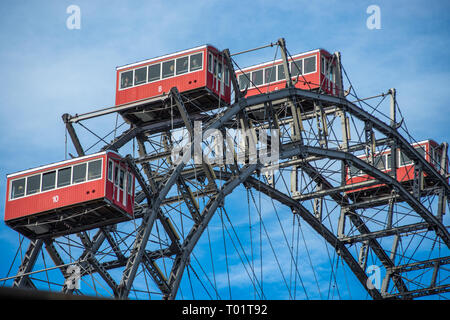 Ruota Gigante al parco divertimenti Prater di Vienna, Austria. Foto Stock