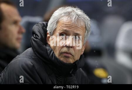 Berlino, Deutschland. 16 Mar, 2019. firo: 16.03.2019 Calcio, calcio: 1. Bundesliga, stagione 2018/2019 Hertha BSC Berlin - BVB Borussia Dortmund BVB Autobus, Pullman, Lucien Favre, Ritratto, Headshot, | Utilizzo di credito in tutto il mondo: dpa/Alamy Live News Foto Stock