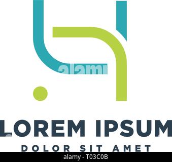 La minima H elegante logo iniziale modello illustrazione vettoriale - vector Illustrazione Vettoriale