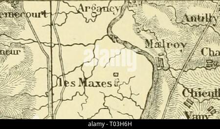 La terra e i suoi abitanti .. . Earthitsinhabita386recl Anno: 1883 182 GERMANIA. zioni circa venti miglia in misura che Villers, all'inizio del diciottesimo secolo, costruito lungo il diritto matassa del Luuter. La zona collinare che delimita la pianura del nord dell'Alsazia e pure divenuto celebre nella storia militare dell'Europa occidentale. Zaheni (Saverne, 5,771 abitanti), il romano trí¨s TabcrnÅ, difende il passaggio principale del Yoso-es. In prossimità di essa, durante la Guerra dei contadini, 16.000 di questi sfortunati esseri sono stati massacrati dalle truppe di Anton di Lorena dopo la loro vita era stato promesso th Foto Stock