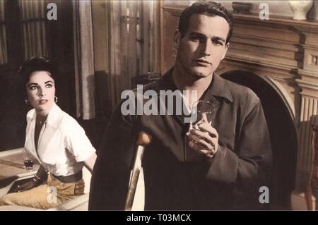 ELIZABETH Taylor, Paul Newman, Cat On A Hot Tin Roof, 1958 Foto Stock