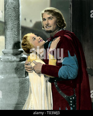 ERROL FLYNN, Olivia de Havilland, le avventure di Robin Hood, 1938 Foto Stock