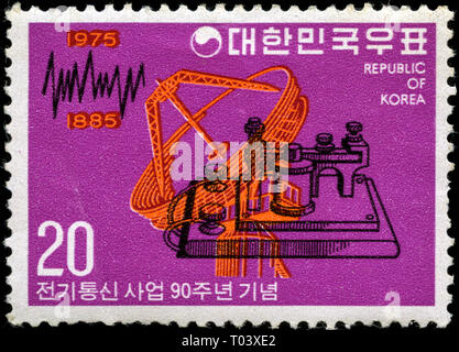 Francobollo dalla Corea del Sud rilasciato in 1975 Foto Stock