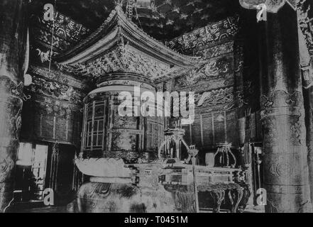 Vecchia foto di Tempio di Zojoji, Minato-Ku, Tokyo, Giappone. Daitokuin-den.mausoleo. Okunoin pagoda. Foto Stock