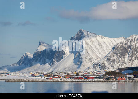 Ramberg nelle Isole Lofoten in Norvegia Foto Stock