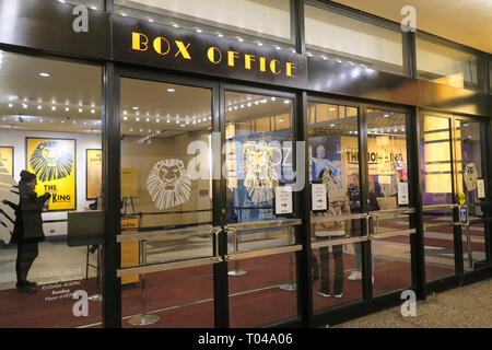 Minskoff Theater in Times Square NYC Foto Stock