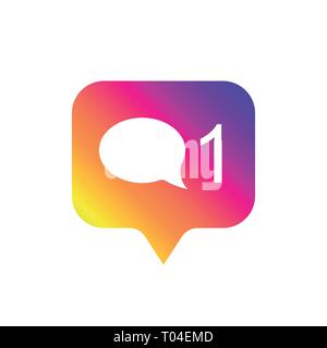 Contatore Icona di notifica, gradiente di colore. Social media come icona. Elemento di rete sociale, web ui, mobile app. Illustrazione Vettoriale. EPS 10 Illustrazione Vettoriale