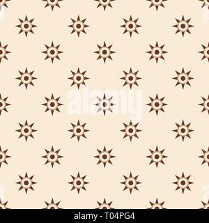 Geometrica pattern seamless simmetrica con forme stellari. Figure geometriche ripetitive. Elegante design piatto per decorazione, materiale tessile, tessuto, tessuto. Illustrazione Vettoriale