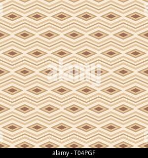 Modello senza giunture di rombi e linee a zig-zag. Modello etnico. Ripetizione ornamento geometrico. Motivo a spina di pesce. Vector colore di sfondo. Illustrazione Vettoriale