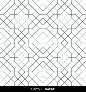 Abstract seamless pattern. Moderna ed elegante struttura. Ripetono regolarmente ornamento geometrico di rombi e esagoni allungati. Reticolo geometrico. Illustrazione Vettoriale
