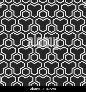 Abstract seamless pattern. Moderna ed elegante struttura. Figure geometriche ripetitive, elementi triangolari, esagoni. Semplice minimalista trellis. Vettore. Illustrazione Vettoriale