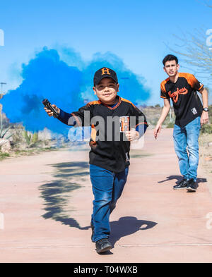 Il fumo delle pompe, fumo fumo colorato, Naranjeros, bombas de Humo, humo, humo de colores, Naranjeros Foto Stock