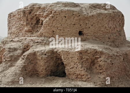 Rovine Di Rawak Stupa E Del Deserto Di Vihara-Taklamakan. Xinjiang Uyghur Region-Cina-0033 Foto Stock